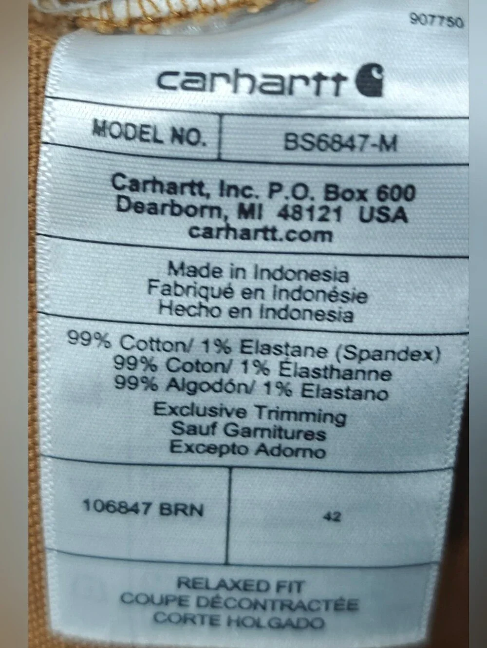 Carhartt Rugged Flex Relaxed Fit Duck Double Front Utility Work Shorts Men’s 42